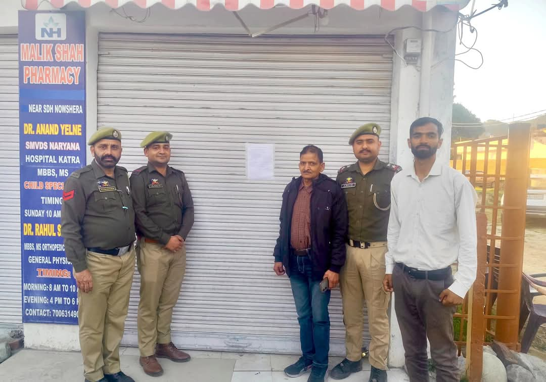 'Medical Shop Sealed in Connection with NDPS Case in Nowshera'